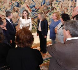 Doña Letizia durante el desarrollo de la audiencia