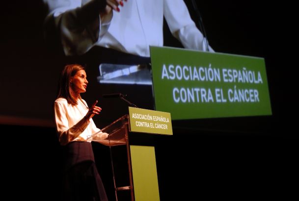 Su Majestad la Reina durante su intervención en el VII Foro contra el Cáncer