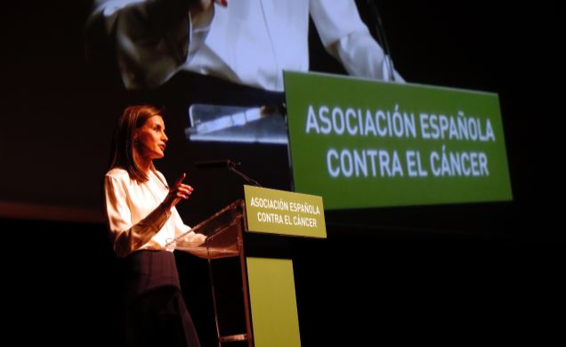 Su Majestad la Reina durante su intervención en el VII Foro contra el Cáncer