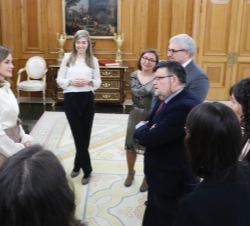 Doña Letizia durante el desarrollo de la audiencia