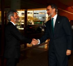 Su Majestad el Rey recibe el saludo del presidente del Tribunal Supremo y del Consejo General del Poder Judicial, Carlos Lesmes