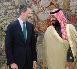 Su Majestad el Rey junto a Su Alteza Real el Príncipe Heredero del Reino de Arabia Saudí, Mohammed Bin Salman Bin Abdulaziz Al-Saud