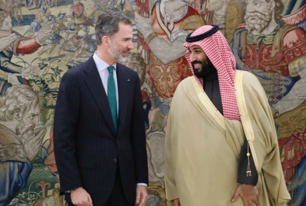 Su Majestad el Rey junto a Su Alteza Real el Príncipe Heredero del Reino de Arabia Saudí, Mohammed Bin Salman Bin Abdulaziz Al-Saud