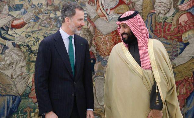 Su Majestad el Rey junto a Su Alteza Real el Príncipe Heredero del Reino de Arabia Saudí, Mohammed Bin Salman Bin Abdulaziz Al-Saud