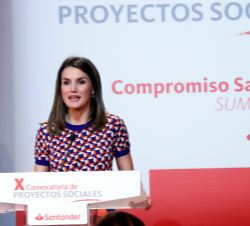 Su Majestad la Reina durante su interveción en el acto