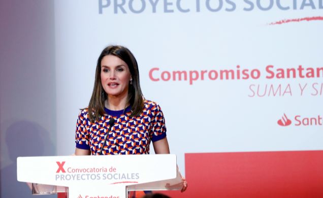 Su Majestad la Reina durante su interveción en el acto