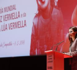 Su Majestad la Reina durante su intervención