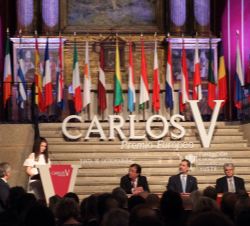 Intervención de la alumna de 15 años del I.E.S. Cella Vinaria (Ceclavín, Cáceres) y participante en el programa de “Escuelas Embajadoras del Par