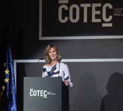 La presidenta del Patronato de la Fundación COTEC, Cristina Garmendia, durante su intervención