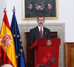Su Majestad el Rey durante su intervención en el acto