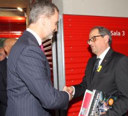 Su Majestad el Rey recibe el saludo del presidente de la Generalitat de Cataluña, Joaquím Torra