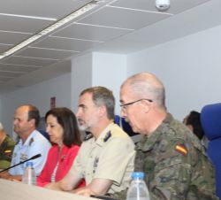 Su Majestad el Rey en el Centro de Conducción de Operaciones Conjuntas