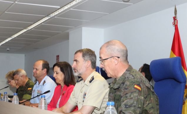 Su Majestad el Rey en el Centro de Conducción de Operaciones Conjuntas