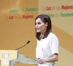 Su Majestad la Reina durante su intervención en la presentación oficial en España del proyecto “Phare Nador”