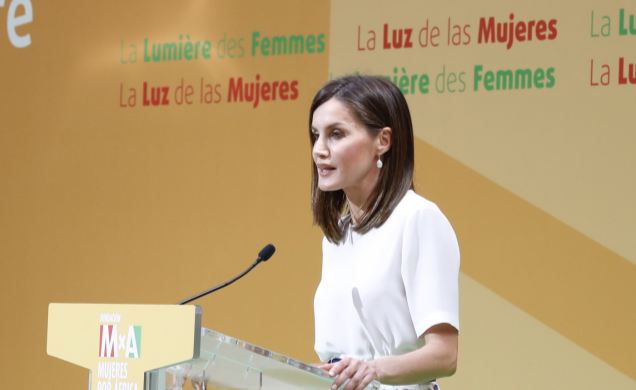 Su Majestad la Reina durante su intervención en la presentación oficial en España del proyecto “Phare Nador”