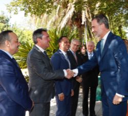 Don Felipe recibe durante los saludos de bienvenida