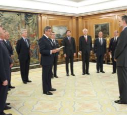 Don Felipe durante el desarrollo de la audiencia con la Junta de Gobierno de la Real Maestranza de Caballería de Sevilla