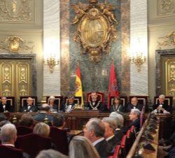 Don Felipe en el Salón de Plenos del Palacio de Justicia, instantes previos al comienzo del acto de apertura del Año Judicial 2018/2019