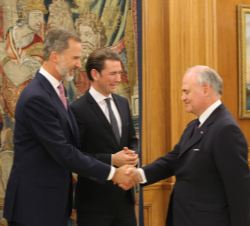 Su Majestad el Rey recibe el saludo del embajador de España en Austria, Juan Sunye