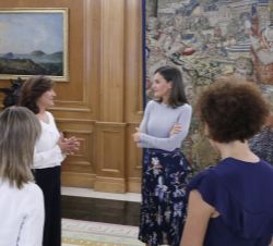 Doña Letizia durante la audiencia a la representacion de la Asociación “Professional Women’s Network Madrid”