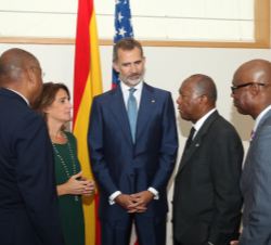 Su Majestad el Rey durante el encuentro con el alcalde de Houston, Sylvester Turner
