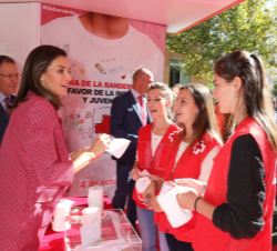 Doña Letizia durante la cuestación