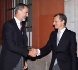 Su Majestad el Rey recibe el saludo del ministro de Ciencia, Innovación y Universidades, Pedro Duque