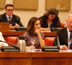 Doña Letizia durante el desarrollo del acto institucional del “Día Mundial de la Salud Mental”