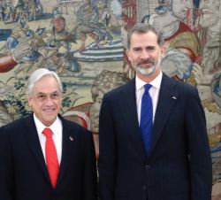 Su Majestad el Rey junto a Su Excelencia el Presidente de la República de Chile, Sebastián Piñera Echenique