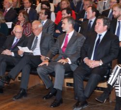 Su Majestad el Rey en la primera fila de asisentos del auditorio