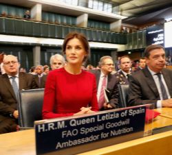 Doña Letizia en la primera fila durante la Ceremonia del "Día Mundial de la Alimentación"