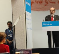 Doña Letizia durante la intervención del director general de la FAO, José Graziano Da Silva