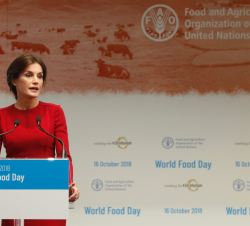 Su Majestad la Reina durante su intervención en la ceremonia del "Día Mundial de la Alimentación"