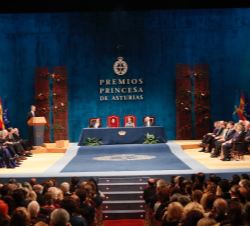 Su Majestad el Rey durante su discurso de los Premios Princesa de Asturias 2018