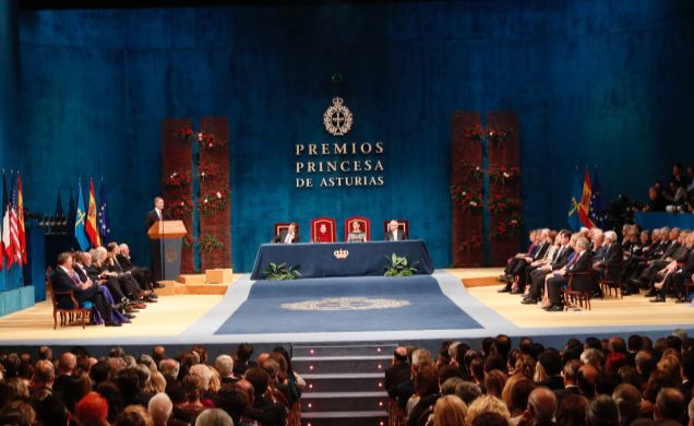 Su Majestad el Rey durante su discurso de los Premios Princesa de Asturias 2018