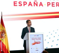 Su Majestad el Rey durante su intervención en el Foro Económico Empresarial