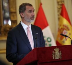 Don Felipe durante su intervención en la Municipalidad Metropolitana de Lima