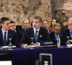 Su Majestad el Rey durante su intervención en la Primera Sesión Plenaria de la XXVI Cumbre Iberoamericana