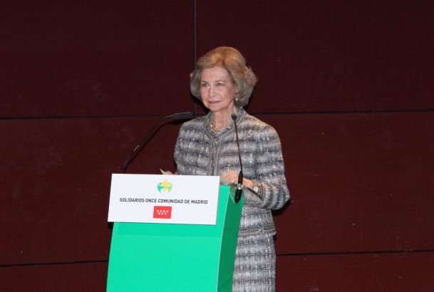 Su Majestad la Reina Doña Sofía durante sus palabras de agradecimiento