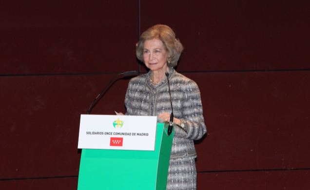Su Majestad la Reina Doña Sofía durante sus palabras de agradecimiento