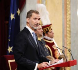 Su Majestad el Rey durante la intervención