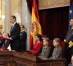 Don Felipe durante su intervención en el Congreso de los Diputados