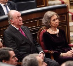 Don Juan Carlos y Doña Sofía en un momento del acto