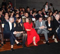 Doña Letizia en primera fila del auditorio del Museo del Traje
