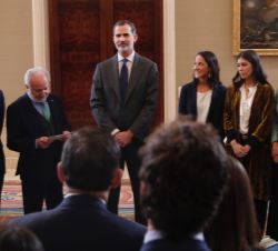 Don Felipe durante la audiencia a la última promoción de Notarios