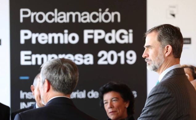 Su Majestad el Rey en el Acto de proclamación del ganador del “Premio Fundación Princesa de Girona 2019” en la Categoría de “Empresa” 