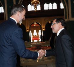 Su Majestad el Rey recibe el saludo del jefe de Gobierno del Reino de Marruecos, Saad Eddine El Othmani