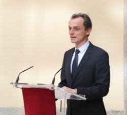 El Ministro de Ciencia, Innovación y Universidades, Pedro Duque durante su intervención