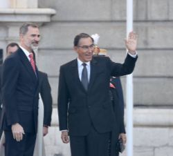 Su Majestad el Rey junto al presidente de la República del Perú, Martín Vizcarra