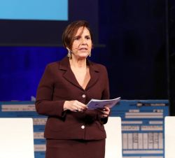 La directora general de la Fundación Princesa de Girona, Mònica Margarit, durante su intervención